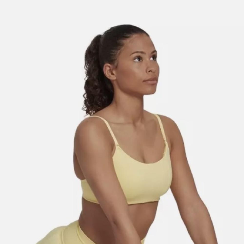 Adidas Yoga Studio Light Support Training Sports Bra Yellow Size 2X - Picture 6 of 16